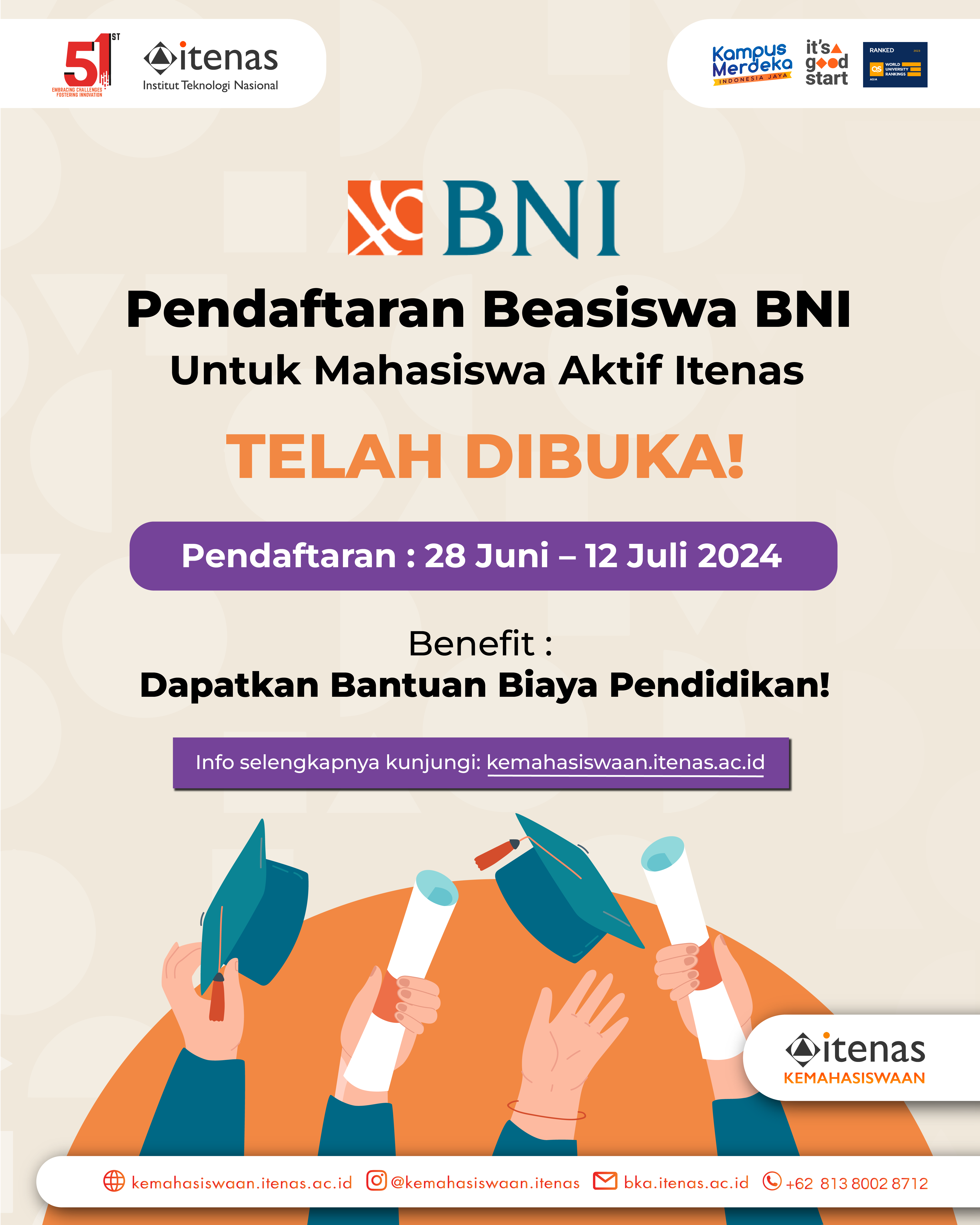 Beasiswa Bank Negara Indonesia (BNI) Tahun 2026